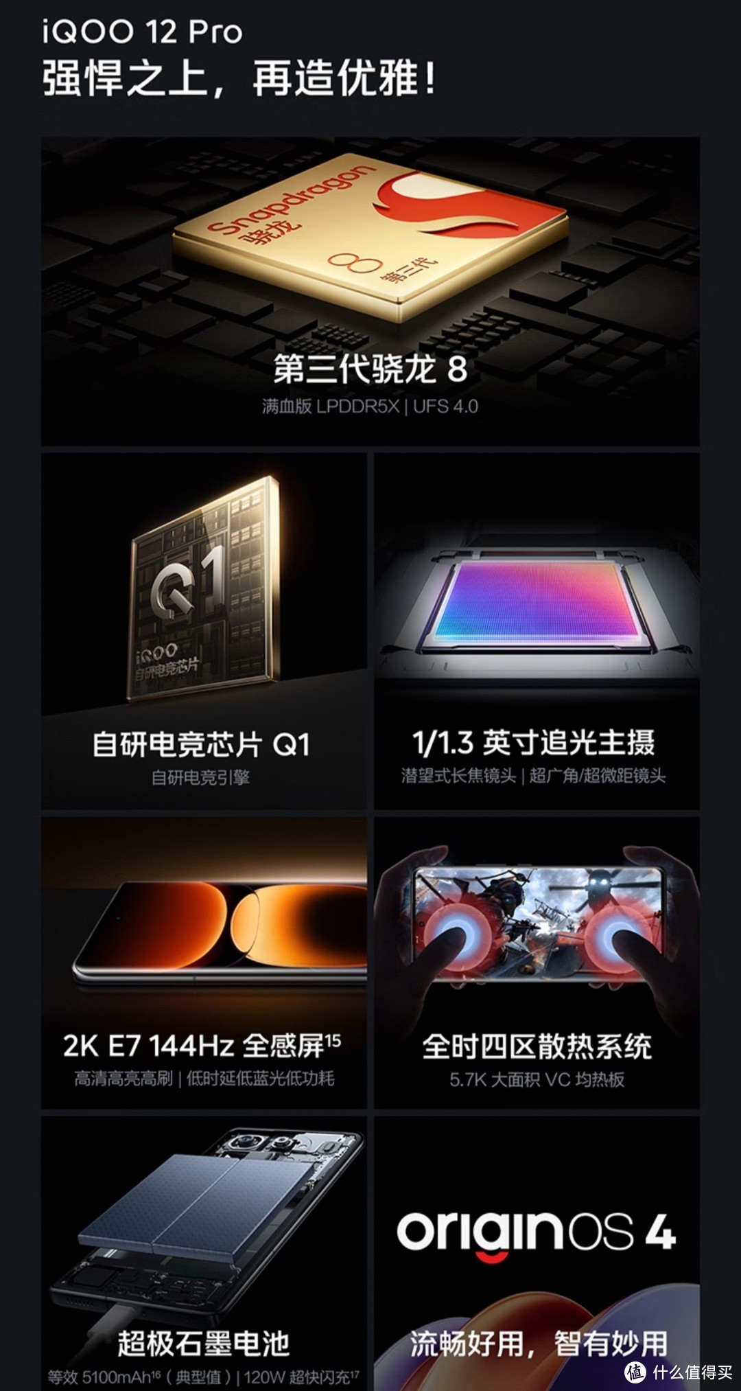 vivo iQOO 12Pro 16GB+512GB传奇版 2K E7 144Hz屏幕 大底主摄潜望式长焦 第三代骁龙 8 自研电竞芯片