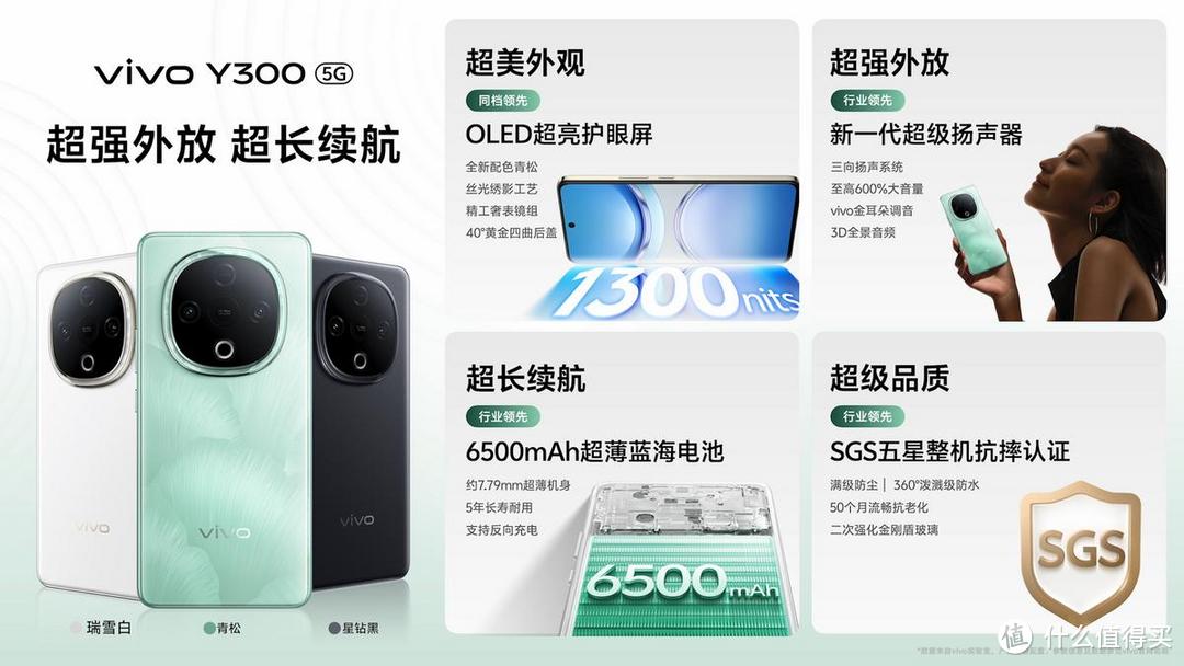 1399元起！vivo Y300性价比拉满，超大声音+超长续航同档独享